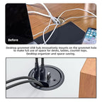 Xiwai USB 3.0 Hub Splitter, Sound Card USB-C 2 Port USB Multiport Expander High Speed Type C Data Port 60mm Desk Grommet Dock Station Headphone Mic Audio Interface for PC Desk Desktop