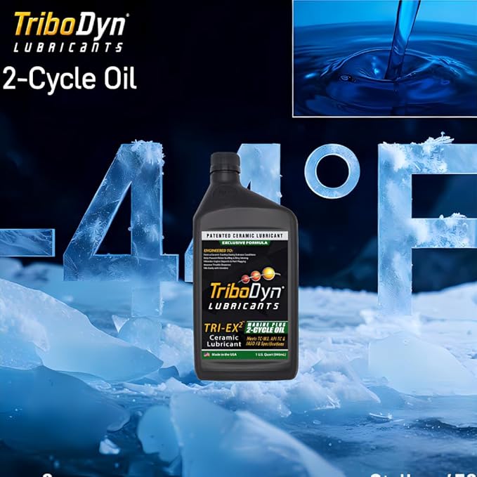Marine Plus 2 Stroke Oil with Ceramic Coating, TC-W3, Low Smoke, Pre Mix and Direct Injection 2 Stroke Engines - 1 Gallon