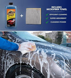 Concentrated Car Wash 24 oz Bundle with Microfiber Cloth - Powerful Car Wash Soap for Tough Dirt and Road Grime - Gentle on Wax Protection - Foaming Car Soap for a Spotless Shine - (2 Items)