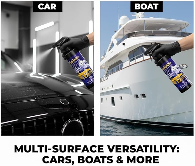 CaliShine Quick Effect Coating Spray - 16.9 fl oz Waterless Ceramic Car Wax Coat - Detail Polish & Cleaner for Cars Boat Body & Glasses, Window Glass and Headlight - Shine Restoration Kit (1500 ml)