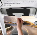 Fredysu Car Visor Tissue Holder, Sun Visor Napkin Holder Backseat Tissue Case, Premium Car Tissue Box for car, Vehicle (Black)