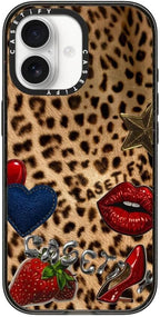 CASETiFY Impact iPhone 17 Case [Slim/Compatible with Magsafe / 8.2 ft. 4X Military Grade Drop Protection] - Patched Cheetah - Clear Black