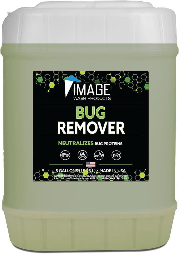 Image Wash Products Bug Remover Biodegradable Bug Cleaner for Cars Trucks, RVs & Semi-Trucks Safe for Polished Aluminum & Chrome, Eco-Friendly, Ready-to-Use Formula – Best Car Wash Bug Remover.