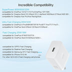 Compatible for Oneplus 15 15R 13 12 12R 11 10 Pro Charger Fast Wall Block 80W 65W for One Plus 13R 9 Pro 10T 10R 8T 8 7T 7 Pro Open Pad Nord 2T CE 2 3 N30 N20 N10 N300 6T 3.3ft Cable