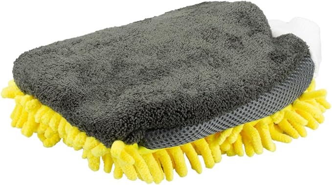 Maxshine Universal Yellow Chenille Microfiber Car Wash Mitt | High-Efficiency Scratch-Free Wash Mitt for Cars, Trucks, SUVs, Boats & RVs | Premium Reusable Auto Detailing & Car Cleaning Accessory