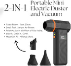 Portable Mini Handheld Cordless Electric Air Duster & Vacuum, 140,000 RPM Cordless Turbofan Blower, Compressed Air Cleaner for Keyboard, PC, Electronics, Car Vacuum, Camping, Travel, Dust Remover