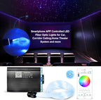 GIDERWEL Smart APP Controlled Fiber Optic Light,RGBW Starlight Headliner Kit with Remote Control,200pcs 6.5ft 0.03in Optic Fiber Cable and Music LED Light Engine for Car,Home Theater Ceiling