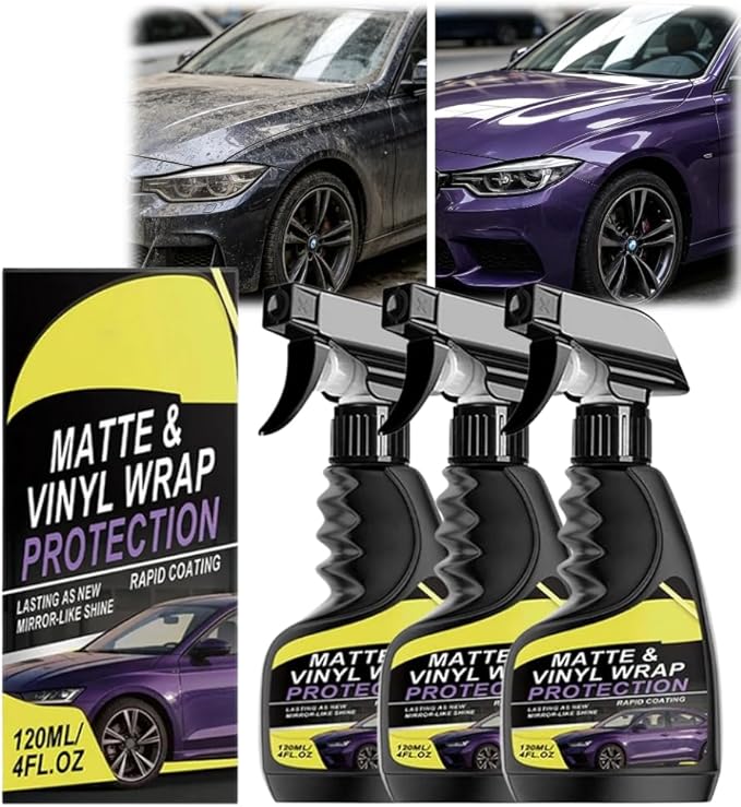 2026 New Matte & Vinyl Wrap Protection Spray, Vinyl Wrap Protection Spray, Ceramic Spray Sealant, Effect Coating Agent Rapid Ceramic for Glossy & Matte Finishe (3Pcs)