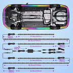 Yielinth Underglow Led Lights for Cars, 6 pcs RGB-IC Smart LED Lights with Dream Color Chasing and 16 Million Colors with App and Remote Control, Waterproof Underglow Kit for Cars, SUVs, Trucks