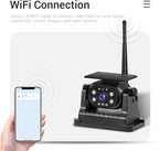WiFi Magnetic Solar Wireless Backup Camera for Trucks/RV/Trailer, 1080P Rechargeable Rear View Camera Hikity, IP68 Waterproof Reverse Cam, Nigh Version/Type-C Charge/Easy Install, Support iOS&Android