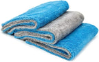 Autofiber Royal Plush Double Pile Microfiber Detailing Towel - Pack of 3 Blue/Gray (16 inch x 16 in, 700 GSM)