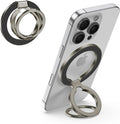 Magnetic Ring Holder for MagSafe Dual-Side Magnet Stand Cell Phone Grip for iPhone 17 Pro Max 16 15 14 13 12 Plus Samsung Galaxy S25 Edge S24 Ultra S23 S22 S21 S20 Magnetic Finger Ring for Car Mount