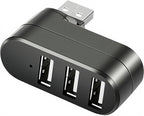 USB Port Splitter, USB 3 Port Compact Portable Rotatable HUB, USB Hub Dock [90°/180° Degree Rotatable] for PC Laptop Notebook and More - Black