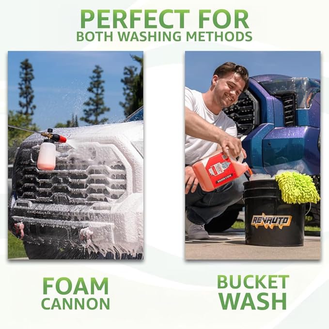 Rev Auto Vinyl Wrap Car Wash Soap Kit - Includes 64oz Car Wash Soap For Vinyl Wrap & Microfiber Wash Mitt | Works in Foam Cannon & Bucket Washes | pH-Balanced, Safe For All Finishes