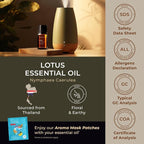 100% Pure Lotus Essential Oil - 0.34 Fl Oz - Lotus Oil for Hair, Skin, Diffuser, Aromatherapy & DIY Candle Making Scent