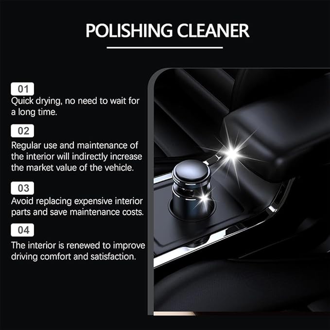 Car Interior Cleaner, 100ml Car Interior Cleaner, Car Interior Polish Detailer and Cleaner, Long Lasting Super Shine Dressing and Car Interior Detailer Spray for Cleaning and Brightening