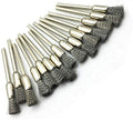 15 Pcs Pen Shape Stainless Steel Wire Brushes Wheel 1/8'' Mandrel Rust Removed Polishing Wheel for Dremel Rotary Tool