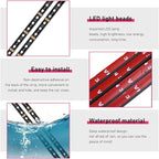 Car LED Strip Light, 24 LEDs RGB Neon Interior Atmosphere Lights, 12V Under Dash Ambient Night Light, USB Port Auto Interior Decorative Lamp, Universal Car Accessories (Red)