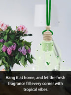 Ikeda Car Air Freshener: Hanging Car Smell Air Freshener | 10ml Hanging Car Perfume | Long Lasting Fragrance | Strong Scents Diffuser for Auto Home (Green tea|Circular)