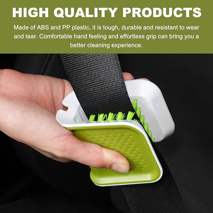KVAEY Car Seat Belt Cleaning Brush, U-Shaped Auto Interior Washing Brush with Double-Sided Bristles, Closeable Safety Belt Bristle Scrubber Cutlery Cleaner Brush for Car Home (2 PCS)