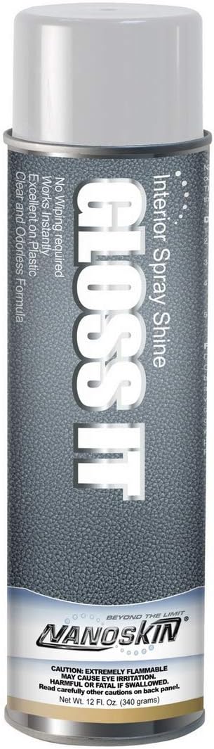 NANOSKIN GLOSS IT Aerosol Spray Detailer 12 Oz. - To Treat Vinyl and Plastic Surfaces in The Interior and Exterior of Your Automobile | For Vinyl, Body Moldings, Engine Compartments, A/C Vents & More
