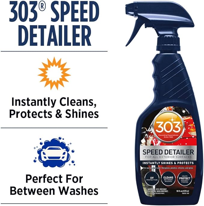 303 Products (30216-6PK) Products Automotive Speed Detailer - For All Exterior Surfaces - Instantly Shines And Protects - Cleans Between Washes - UV Protection, 16 fl oz 6 Pack