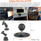 Magnetic Phone Holder Base with B Size 1 inch Ball for Magsafe iPhone 17/16/15/14/13/12 Compatible with RAM mounts B Size Double Socket Arm Magnetic Ball Phone Holder for Car