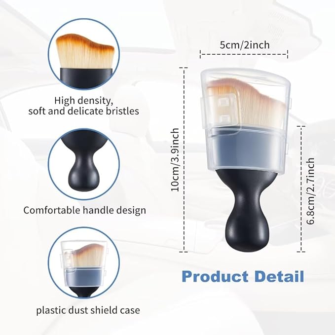 Car Interior and Exterior Soft bristles Detail dust Brush Interior dusting Brush Dashboard Cleaning Brush Home Office Computer Keyboard dusting Tools+ Double-Sided Suede Cleaning Towel