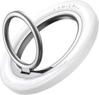 Lamicall Magnetic Phone Ring Grip Holder for MagSafe, 360° Rotating with Smooth Damping, Crystal White Finger Grip Kickstand, Strong Magnet Mag Safe Accessories for iPhone 17 Pro Max Air, All Phones