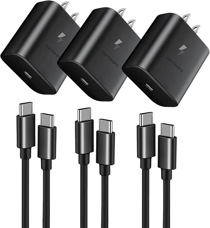 45W Fast Charger, USB C Port Adapter, wall-Mounted Cube Charging Block.Type-c Mobile Phone Charger with C to C Cable is Suitable for Samsung S25/S24/S23/S22/S21, Galaxy, and More.