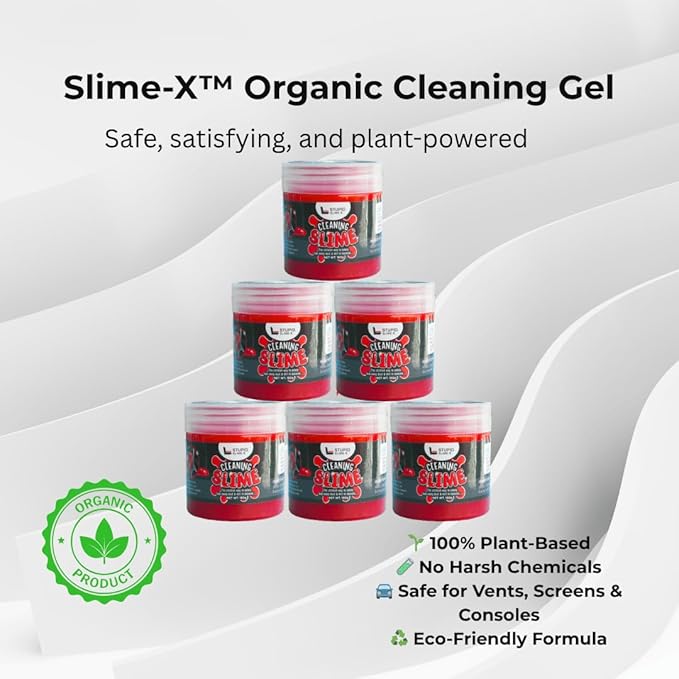 STUPID Technologies Slime-X (New) – Re-Engineered Car Cleaning Gel 4-Pack (640g) – Detailing Putty for Interior Cleaning – Lifts Dust, Crumbs & Debris – Great for Cars, Keyboards & More