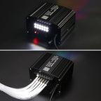 AZIMOM Dual Color 18W Twinkle Fiber Optic Starlight Box with Pure White Meteor, 2 in 1 Starlight Meteor Engine Sound Activated APP/Remote RGBW Light Source Driver for Car Home Star Lighting Decor
