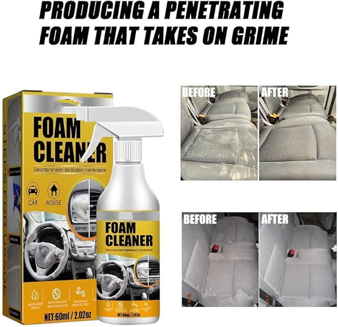 Car Interior Foam Refinisher Cleaner, All Around Master Foam Cleaner, Multi Purpose Foam Cleaner for car, All Purpose Rinse Cleaning Foam, Foam Cleaner All Purpose for Car and Kitchen (5PCS)
