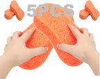 Ultimate Premium 5-Pack Coral Sponge Set - Extra Soft, Non-Scratch, Foaming & Large - Perfect for Car Washing, Household Cleaning and Fightingk (Orange)