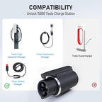 Tesla to J1772 Adapter, Max 80A 240V Fast Charging J1772 EV Charger Adapter compatible with Ford, Cadillac, Rivian, BMW, Benz Electric Cars, Tesla Mobile charger/Wall Connectors/Destination Chargers