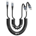USB Type C Charger Cable Fast Charging [3FT+6FT], 2Pack Coiled USB A to USB C Charger Cable for Car Android Auto USB C Charger Cord, USBC Cable Compatible with iPhone 17/16/15/Samsung Galaxy S20