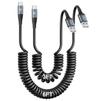 USB Type C Charger Cable Fast Charging [3FT+6FT], 2Pack Coiled USB A to USB C Charger Cable for Car Android Auto USB C Charger Cord, USBC Cable Compatible with iPhone 17/16/15/Samsung Galaxy S20