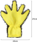 2 Pack Chenille Microfiber Car Wash Mitt 5-Finger Auto Dusting Gloves Scratch-Free&Lint-Free Car Washing Gloves for Car Detailing Trucks SUV RV Home Cleaning Mitts