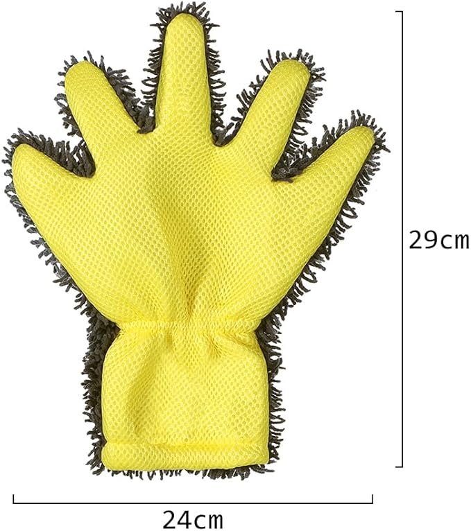 PENINSULA LOVE 2 PCS Car Wash Mitts 5-Finger Microfiber Cleaning Mitt for Cars Double-Sided Dusting Gloves Scratch-Free Auto Interior Exterior Washing Gloves