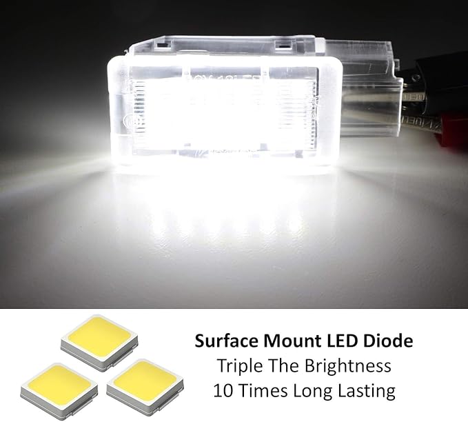 iJDMTOY 18-SMD Xenon White Full LED Trunk Cargo Light Assembly Kit, Compatible With Chevrolet Camaro Cruze Trax Spark, Compatible With Cadillac XTS, Buick Lacrosse, GMC Acadia etc