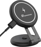 Magnetic Wireless Car Charger Mount Compatible with MagSafe Designed for Tesla Model, 15W Fast Charging Magnetic Car Phone Mount Foldable Invisible Dashboard for iPhone 16/15/14/13/12(Black)