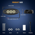 6 Pods White Rock Lights, 36 LEDs 6500K Ultra Bright IP68 Waterproof Underbody Lights for Car Truck Pickup Boat RV RZR ATV with 16.4ft Extension Wire