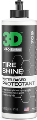 3D Tire Shine Gel – Water-Based, High Gloss Tire Dressing | Non-Greasy, Long Lasting Finish for Rubber, Trim & Vinyl | Easy Gel Application | Car Detailing |16 oz