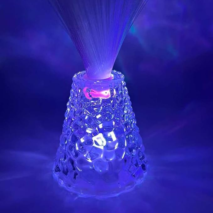 14 inch Corded Fiber Optic Mood Novelty Lamps Lighting Lite with Color-Changing Crystals Base (1)