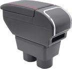 YJYWZH Armrest Box for Nissan Almera Versa 2007-2011 Car Center Storage Box Hand Centre Consoles Cup Holder Arm Rest Double-Layer Black Accessories