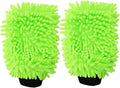 Microfiber Car Wash Gloves - Super Soft Scratch-Free Wash Mitts for Detailing and Cleaning (1/2PCS)(2pcs Green)