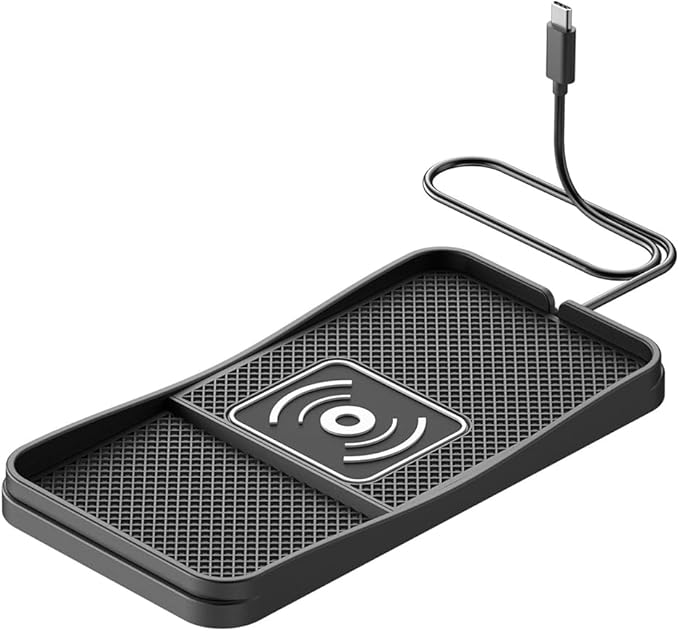 Car Wireless Charger Pad for Kia K4 2025, Type-C/USB 20W Fast Wireless Car Charger Pad Non-Slip Cordless Charging Mat,A-30cm Cable Type-C Plug