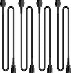 Hovano 4 PCS 60 inch/150cm 4 Pin RGB LED Multi-Color Accent Light Extension Cable Wire Cord Set for LED Motorcycle ATV Car Light Multi-Color Neon Strip Trucks Rock Lights (60 inches Cable)