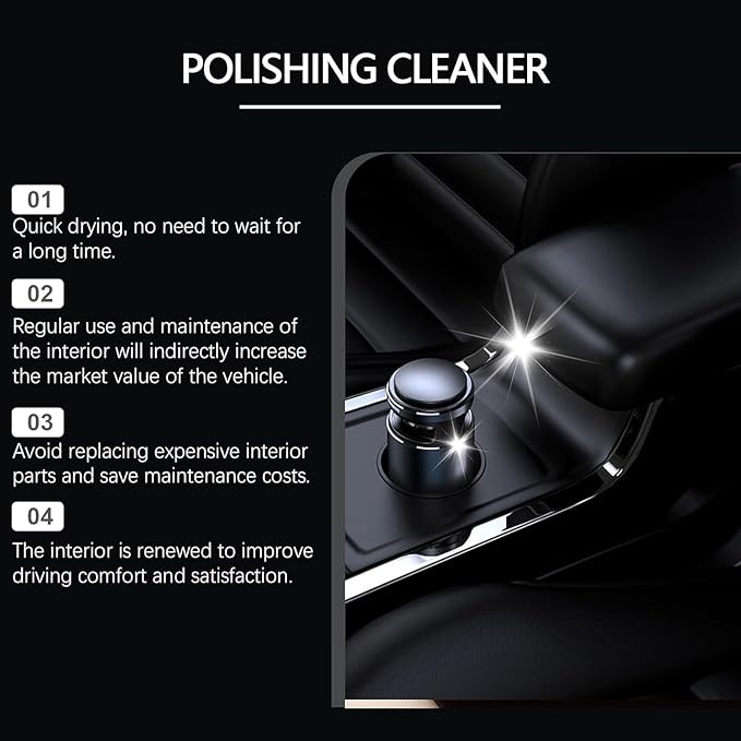 Car Interior Cleaner Spray, 100ml Polishing Cleaner car Interior, Interior Detailer Spray, Vehicle Interior Polish for Dashboards, Seats, Leather, Plastic, No Residue, UnScented (3Pcs)