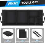 Simniam Large Car Trunk Organizer - with 5 Compartments Trunk Organizers and Storage SUV, Reinforced Handle, Securing Straps, Trunk Organizer Available for Car, SUV, Truck, Minivan